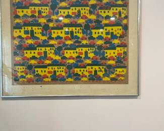 Framed Townscape Painting