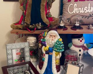 CHRISTMAS DECOR-SANTA, MERCURY GLASS SANTA