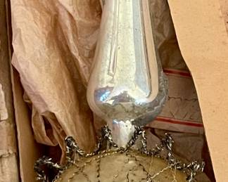 VINTAGE WIRE WRAPPED MERCURY GLASS CHRISTMAS TREE TOPPER