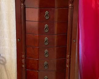 MAHOGANY JEWELRY ARMOIRE