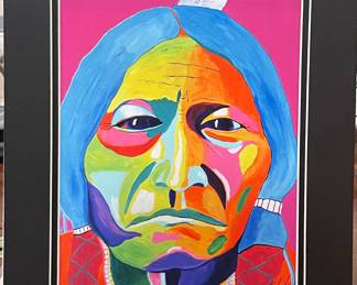 NATIVE AMERICAN CHIEF “SITTING BULL” BY JOHN HUTSON TAOS NM