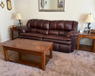 Leather Recliner Sofa