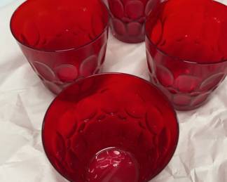 4 Mesa Red Fostoria Double Old Fashioned Glasses