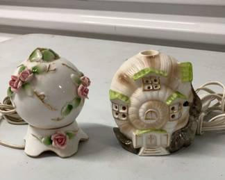 Pair of I W Rice Porcelain Night Lights