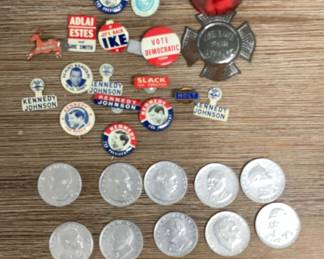 Vintage Political Buttons Coins
