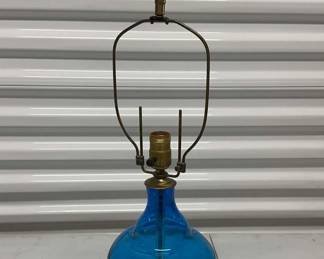 Fantastic Peacock Blenko Lamp WITH Original Finial