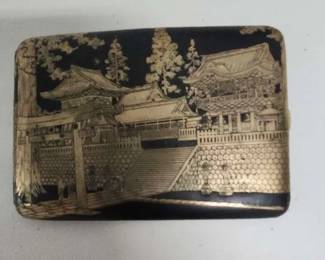 Japanese Komai Style Gold Inlay Cigarette Case