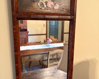Hand Painted burl wood mirror