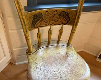 6 antique hand painted chairs