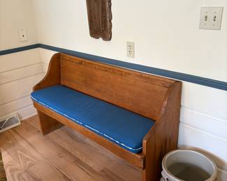 Antique Water Cooler Crock primitive bench