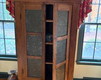 Pierced tin front pie safe