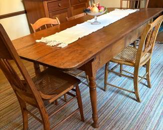 Antique plank pine table
