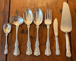 Tiffany & Co. Sterling Flatware Serving Pieces, English King