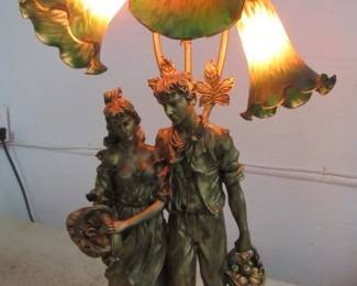 Tulip Shade Figural Lamp