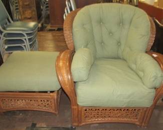 Rattan Chair & Stool 