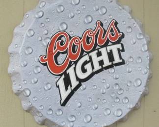 Metal Coors Light Beer Sign