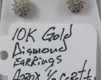 10K Gold Diamond Earrings