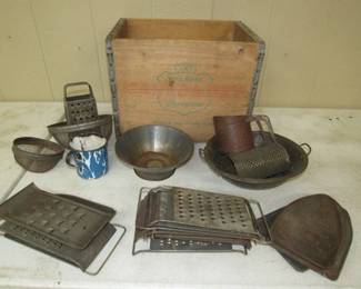 Kitchen Items & Wood Box