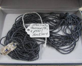 Sterling, Tanzanite, & Pearl Necklace