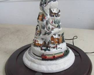 Thomas Kinkade Holiday Reflections Christmas Tree - Musical & Train Circles Tree