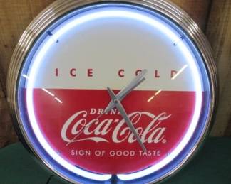 Neon Coke Diners Clock