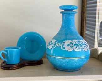 Ceramics, Blue with White and Gold Accents