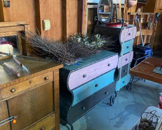 Antique Buffet with back mirror, Dressers