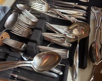 Reed and Barton Sterling Silver Set with Serving pieces Pattern is Sculpture