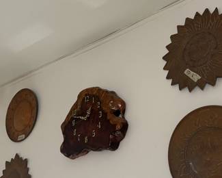 mid century style decor and clock in the middle