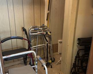 walkers, canes, wheelchair