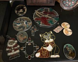 Collection of small stained glass 