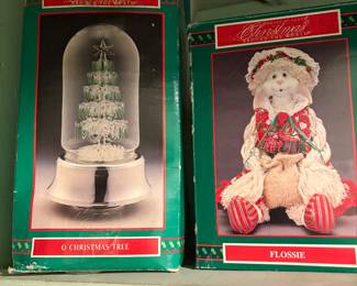 Vintage Christmas decorations in box