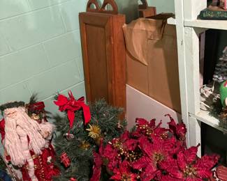 Faux Poinsetta and Christmas decorations