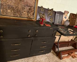 Vintage furniture and wall art