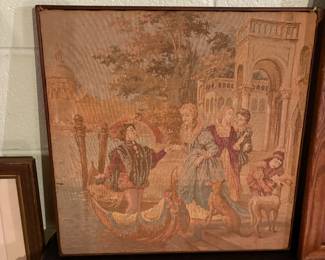 Framed tapestry wall art