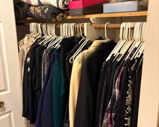 Women's clothes, white wool coat, belts and more