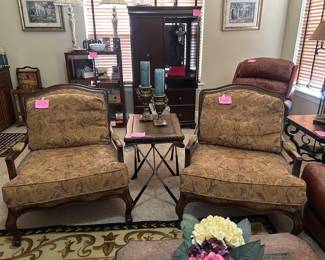 Pair of Country french upholstered chairs