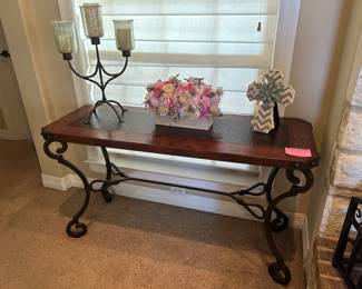 Copper and metal sofa table