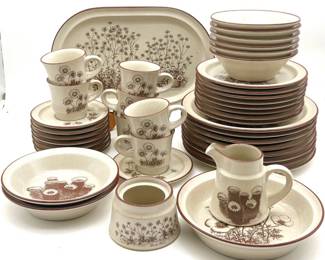 136 NoritakeDesertFlowersStonewareDinnerwareSet