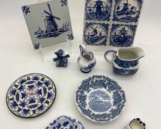 35 BlueandWhiteHandPaintedSouvenirCeramicsfromAllovertheWorld