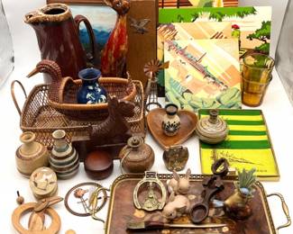 85 VintageEarthtonesHomeDecorandKnickKnacksLot