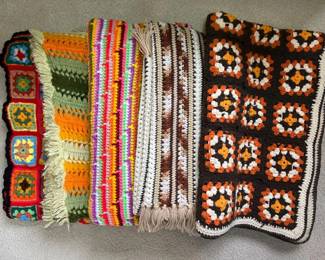30 HandmadeCrochetedAfghanBlanketsLotof5inVariousSizes