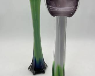 24 PairofGlassJackinthePulpitVases16Tall
