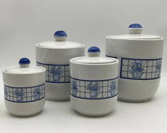 99 1980sEraCeramicKitchenCanisterswithLids