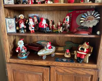Just a fraction of the vintage and antique Santa collection really mind blowing