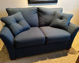 La-Z-Boy blue loveseat with matching sofa