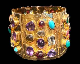 1e2 18K Cuff with Semiprecious Stones