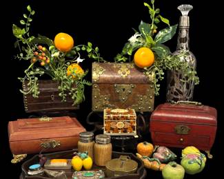 a Lovely Assortment of Trinket Boxes & Tea Caddies