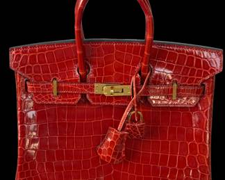 Hermès Braise Red Shiny Niloticus Crocodile Birkin with Gold Hardware, 2016