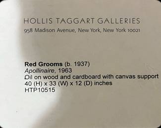 Red Grooms Provenance